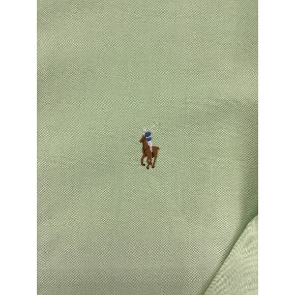 Ralph Lauren Yarmouth Oxford Button Down Shirt Green Pony Logo Men's 16.5 - Picture 7 of 10